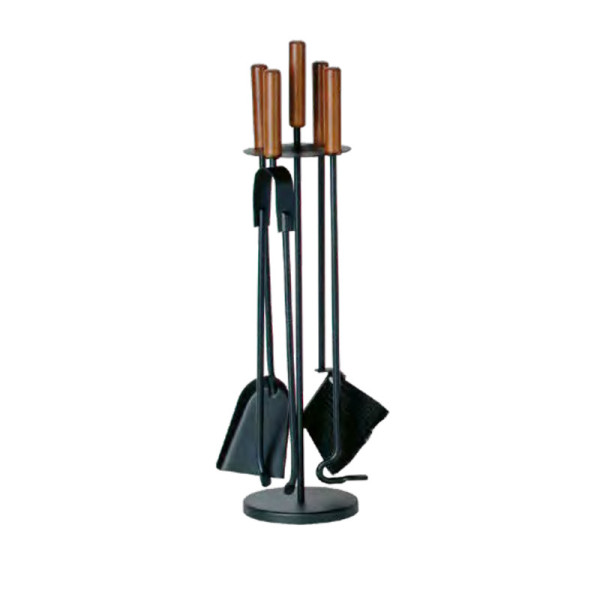REIGNOUX Black wood fireplace set h.65cm