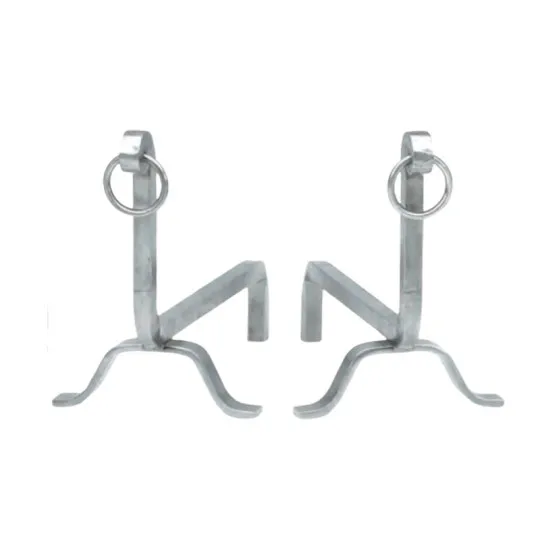 REIGNOUX Pair of andirons h.30cm rings