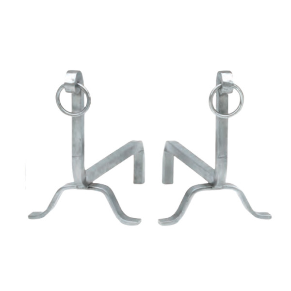 REIGNOUX Pair of andirons h.30cm rings