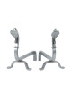 REIGNOUX Pair of h.38cm swan neck andirons