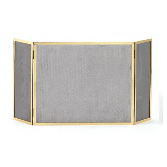 REIGNOUX solid brass straight fire screen - 3 sizes