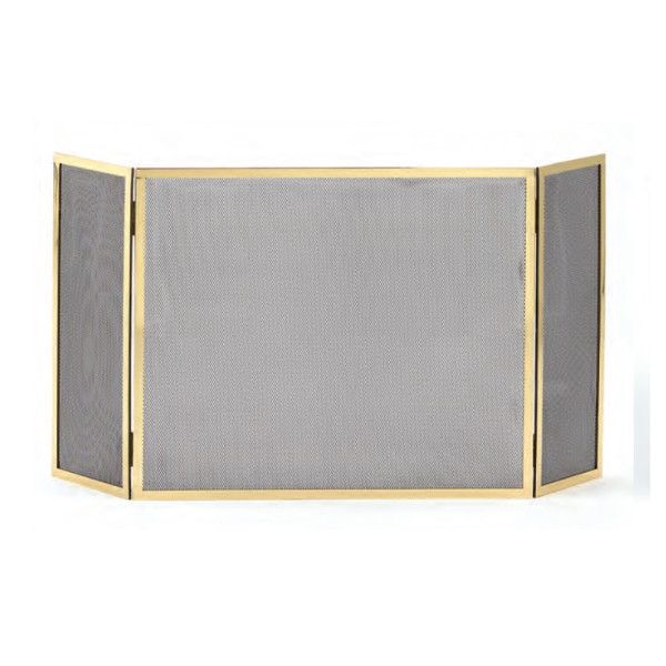 REIGNOUX solid brass straight fire screen - 3 sizes