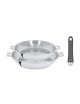 CRISTEL Mutine Stainless Steel High-Sided Frying Pan Set (24 & 28 cm) with Detachable Handle
