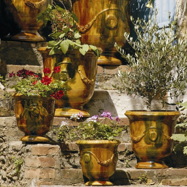 Anduze Planter flamed enamelled  Tradition - 4 sizes
