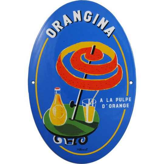 Email Replica Enameled plaque Orangina 10x16cm
