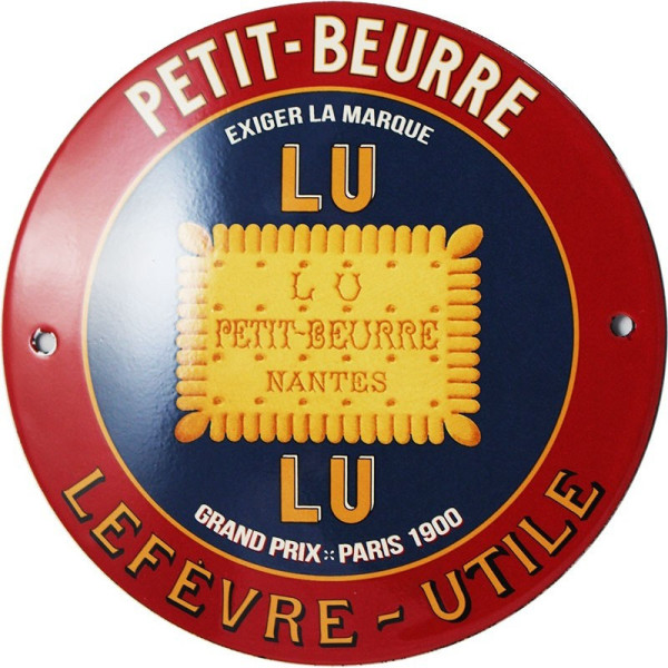 Email Replica Round enameled plate Petit-Beurre Lu