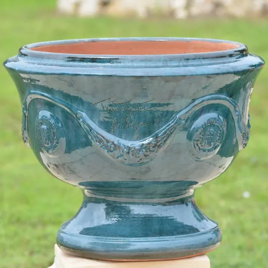 Anduze Cup Planter Blue Terre Figuiere