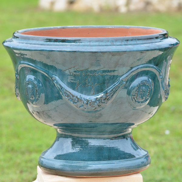 Anduze Cup Planter Blue Terre Figuiere