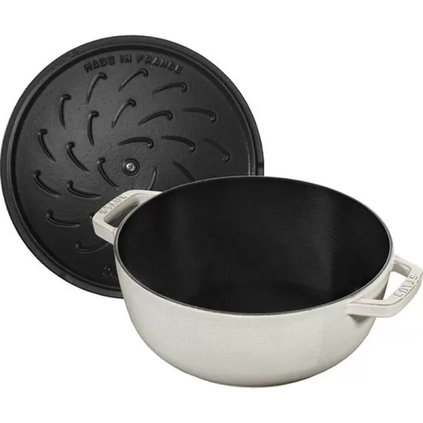 Staub cast iron cocotte 24cm white truffle snowflake