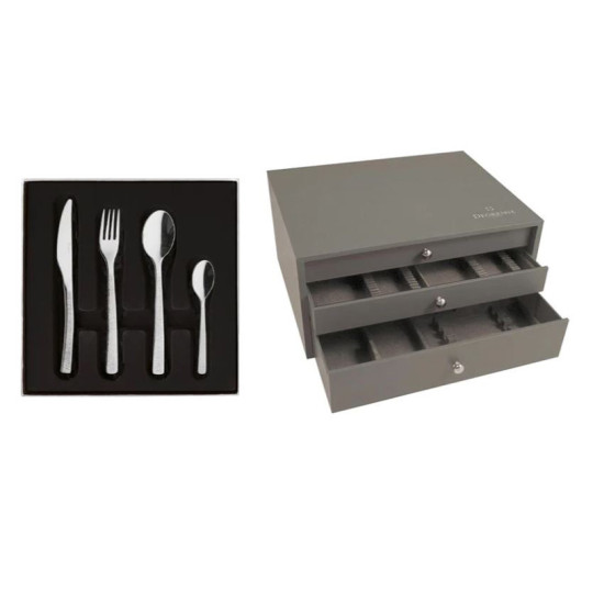 DEGRENNE Box of 124 cutlery Astrée Ciselé Mirror