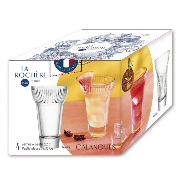La Rochère 4 pastis glasses Calanques