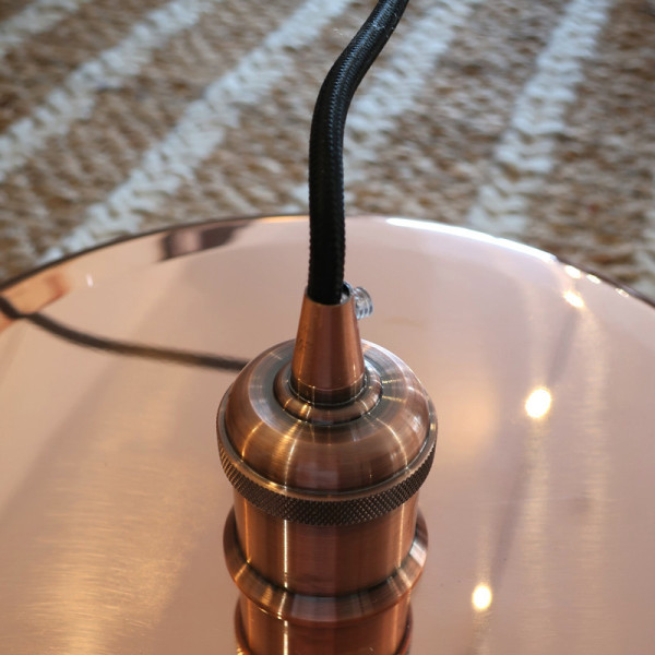 Baumalu smooth copper round pendant light 38cm jam basin