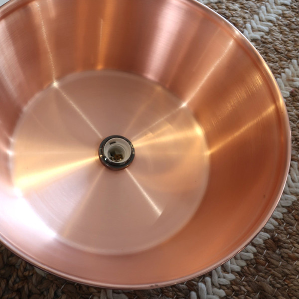 Baumalu smooth copper round pendant light 38cm jam basin