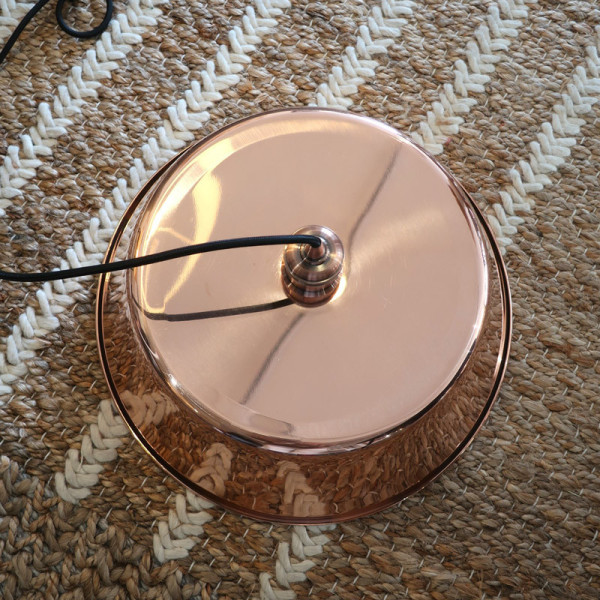 Baumalu smooth copper round pendant light 38cm jam basin