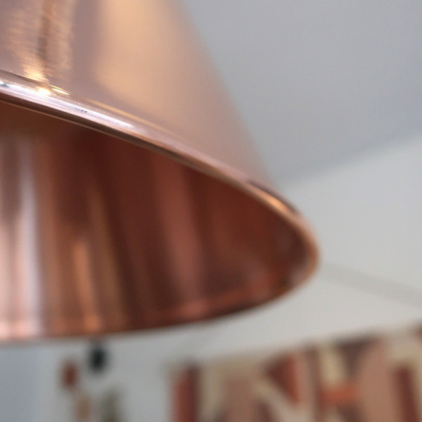 Baumalu smooth copper round pendant light 38cm jam basin
