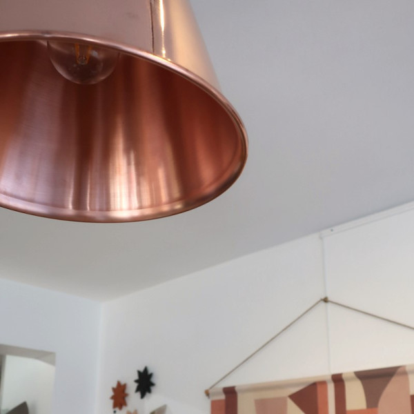 Baumalu smooth copper round pendant light 26cm jelly jam basin