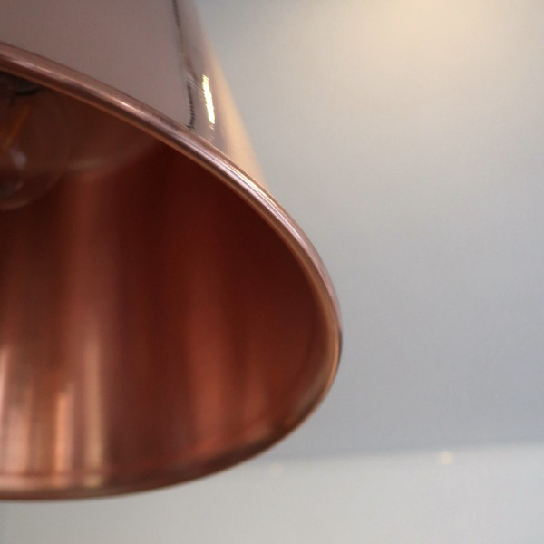 Baumalu smooth copper round pendant light 26cm jelly jam basin