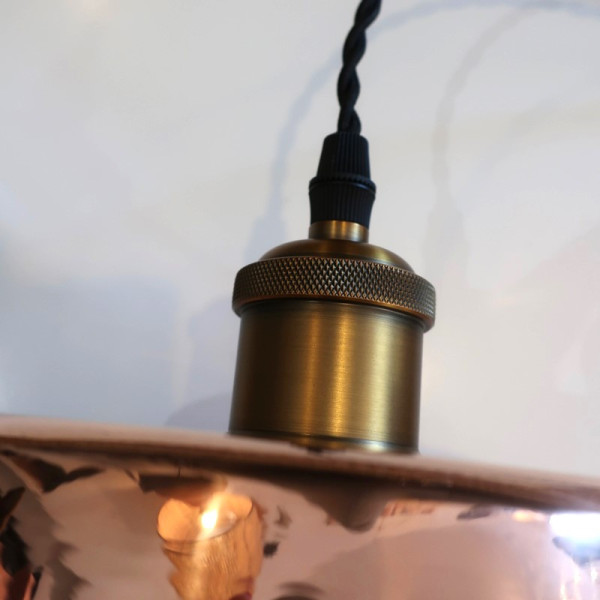Baumalu smooth copper round pendant light 26cm jelly jam basin