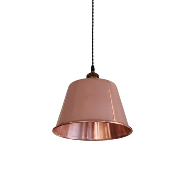 Baumalu smooth copper round pendant light 26cm jelly jam basin