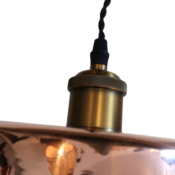 Baumalu smooth copper round pendant light 26cm jelly jam basin