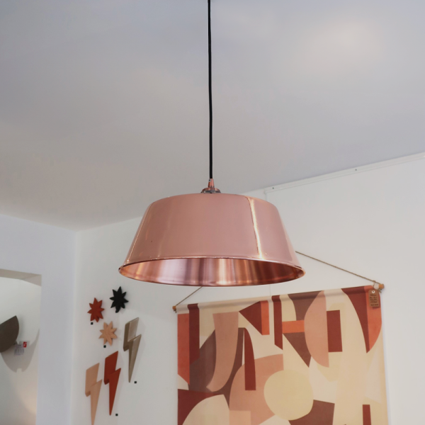Baumalu smooth copper round pendant light 38cm jam basin