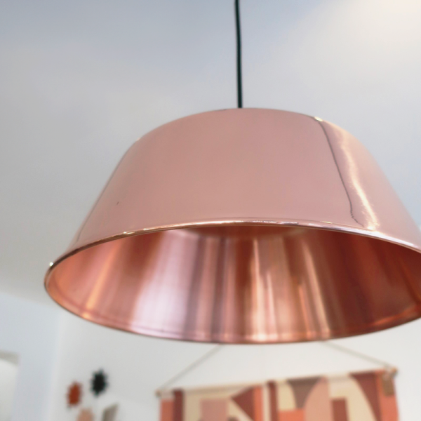 Baumalu smooth copper round pendant light 38cm jam basin