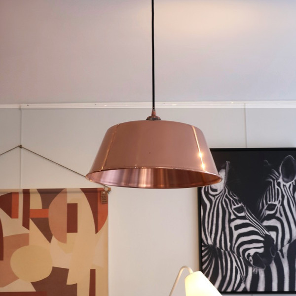 Baumalu smooth copper round pendant light 38cm jam basin