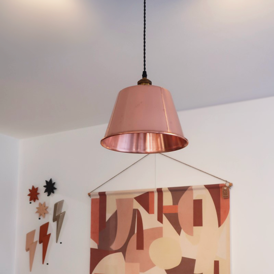 Baumalu smooth copper round pendant light 26cm jelly jam basin