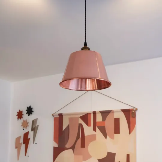 Baumalu smooth copper round pendant light 26cm jelly jam basin