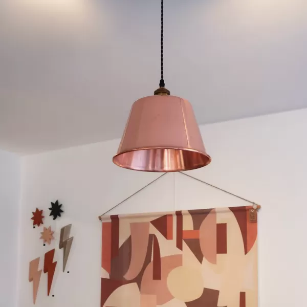Baumalu smooth copper round pendant light 26cm jelly jam basin