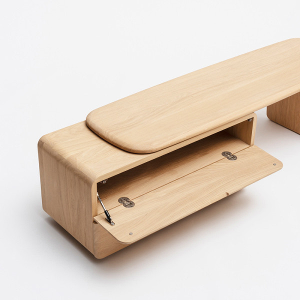Drugeot Manufacture Téhème solid oak TV cabinet