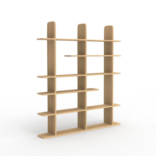 Drugeot Manufacture Bookcase Tehème Triple solid oak