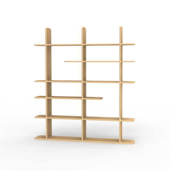 Drugeot Manufacture Bookcase Tehème Triple solid oak