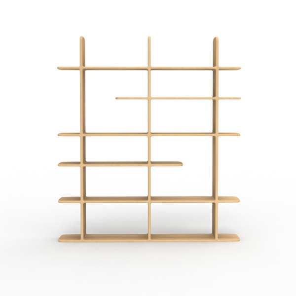 Drugeot Manufacture Bookcase Tehème Triple solid oak