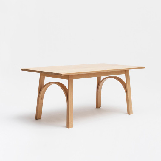 Drugeot Manufacture Arch solid oak fixed dining table - 3 sizes