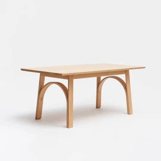 Drugeot Manufacture Arch solid oak fixed dining table - 3 sizes