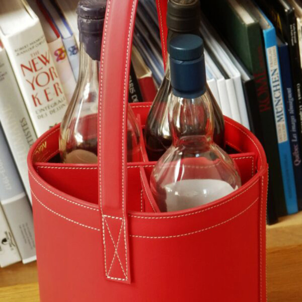 Midipy QUATRO midibar bottle holder bucket in leather - 4 colors