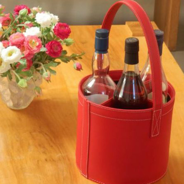 Midipy QUATRO midibar bottle holder bucket in leather - 4 colors