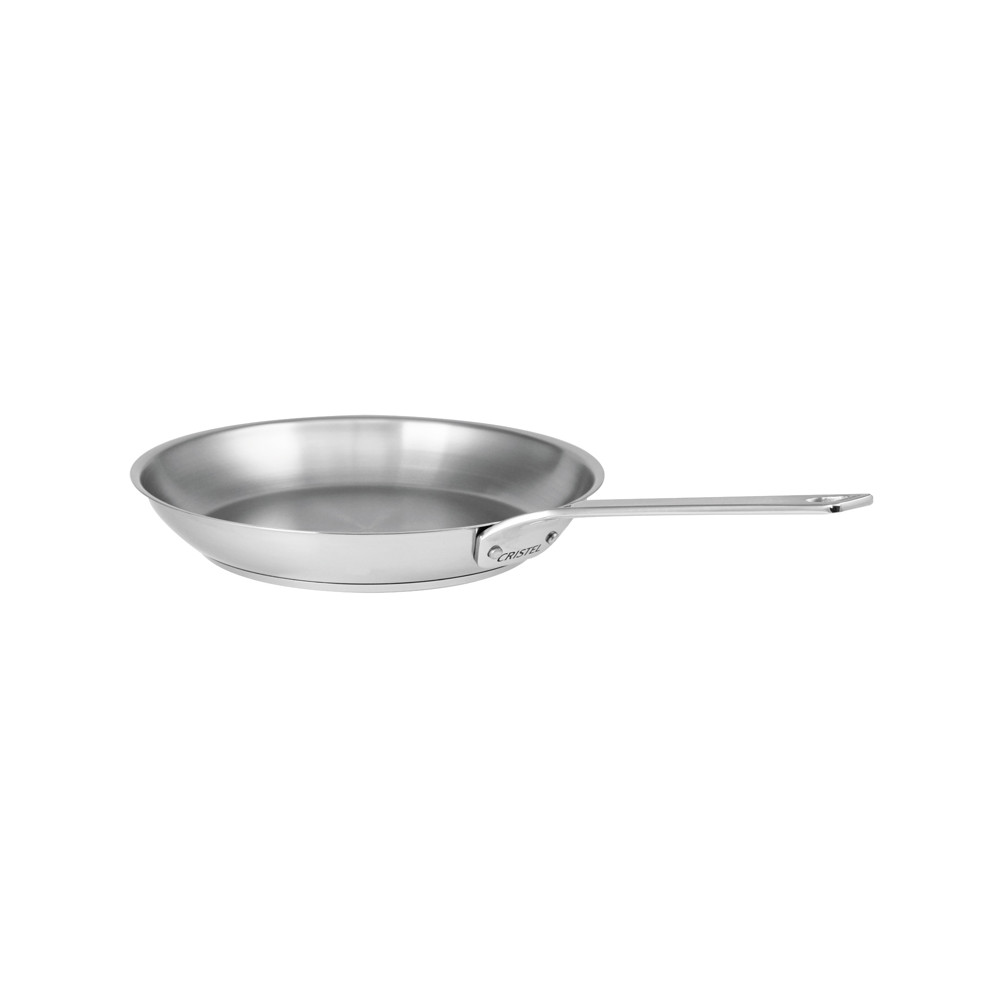 CRISTEL 1826 brushed stainless steel frying pan - 6 sizes