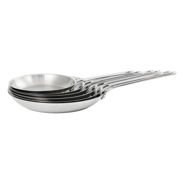 CRISTEL 1826 brushed stainless steel frying pan - 6 sizes