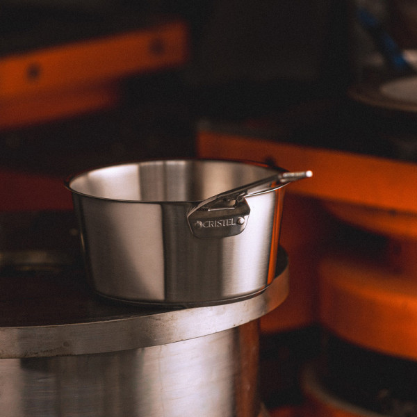 CRISTEL Set of 3 1826 brushed stainless steel saucepans