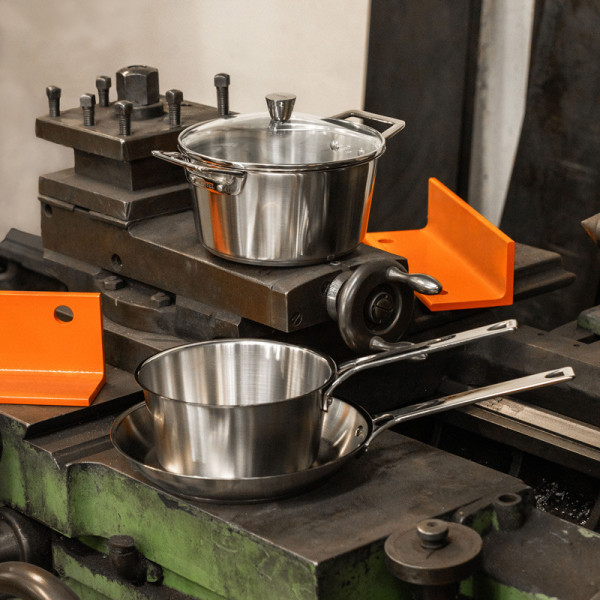 CRISTEL Set of 3 1826 brushed stainless steel saucepans