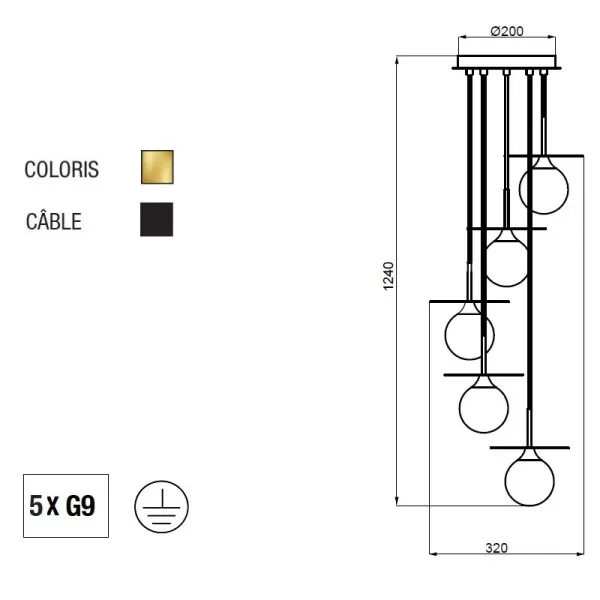 Aluminor Cascade S chandelier pendant