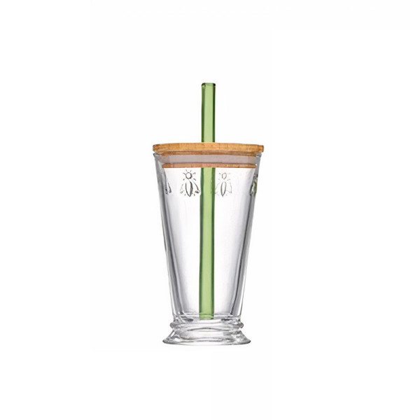 La Rochère Abeille Bubble tea glass with straw set