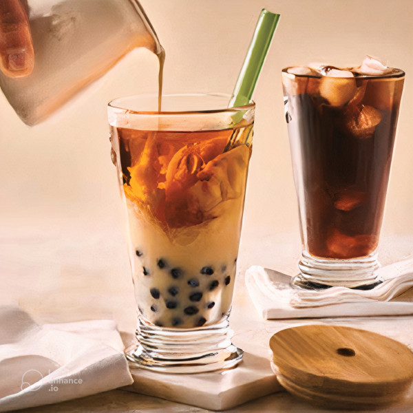 La Rochère Abeille Bubble tea glass with straw set