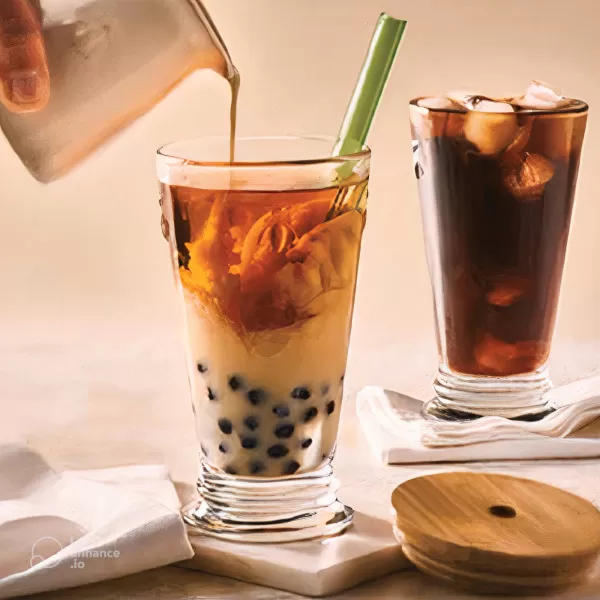 La Rochère Abeille Bubble tea glass with straw set