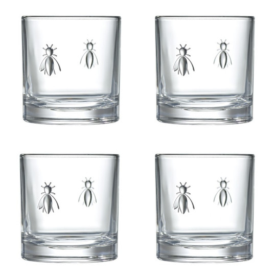 La Rochère Set of 4 Abeille whiskey tumblers