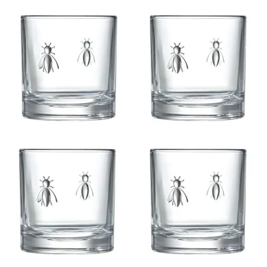 La Rochère Set of 4 Abeille whiskey tumblers