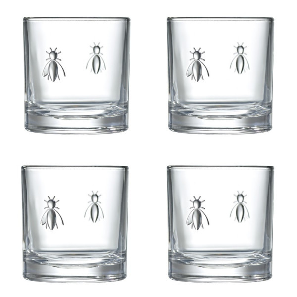 La Rochère Set of 4 Abeille whiskey tumblers