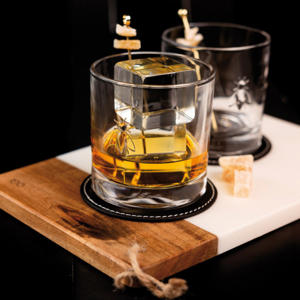 La Rochère Set of 4 Abeille whiskey tumblers